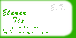 elemer tix business card
